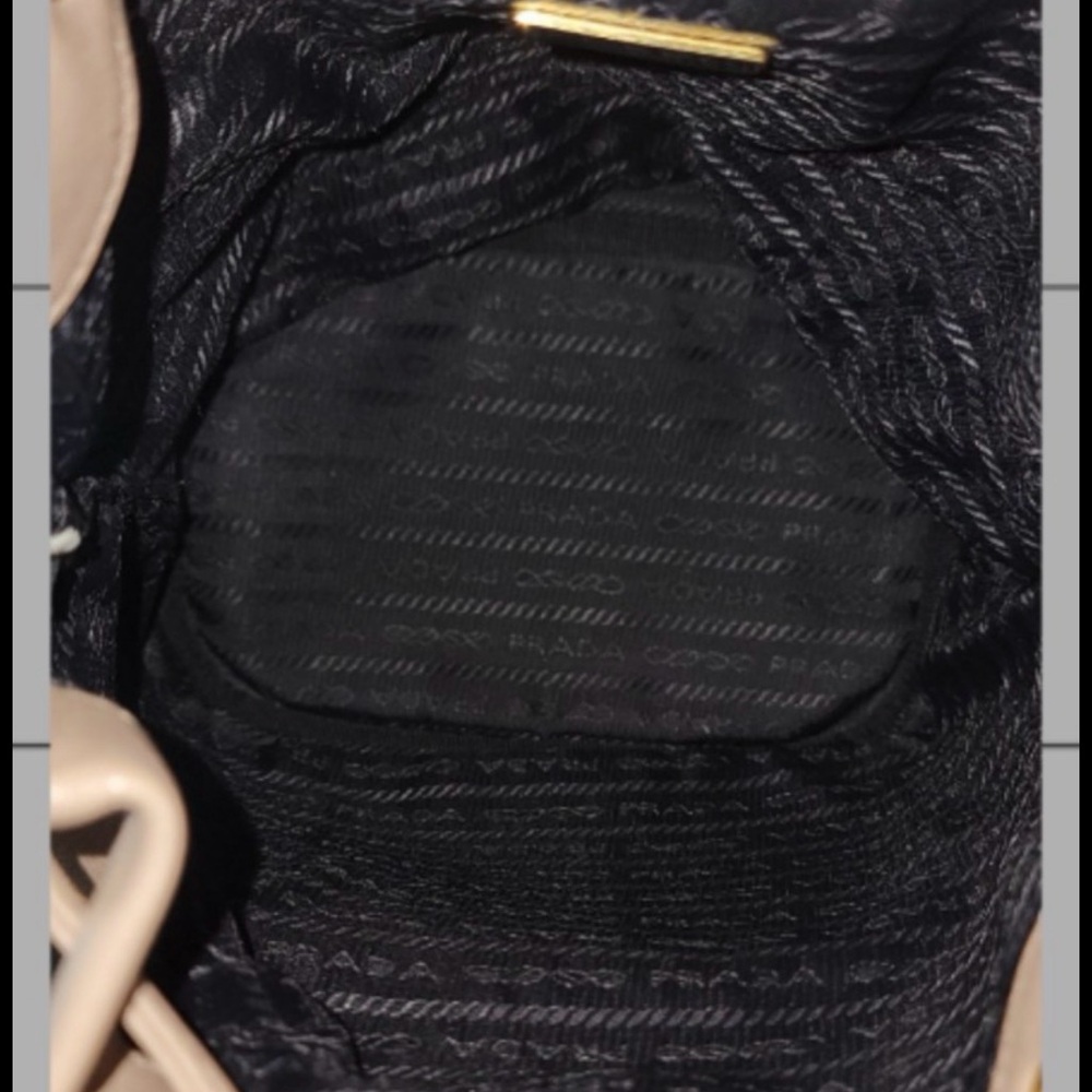 PRADA Duet beige Calfskin Embossed Bucket Bag - Picture 5 of 7